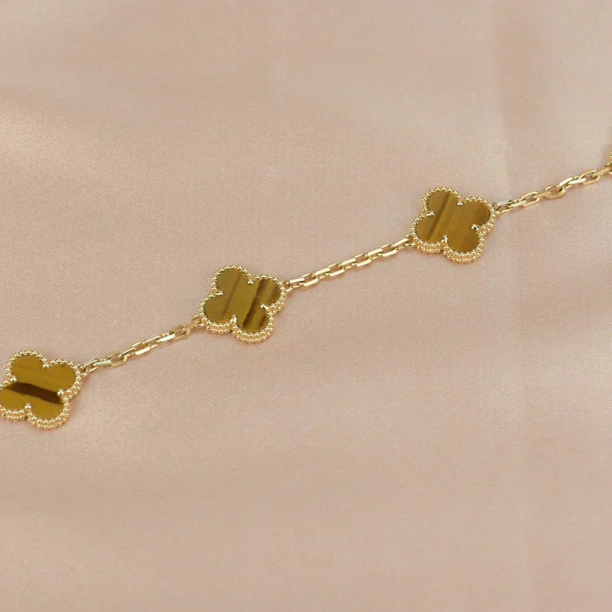 [Rose Tomorrow] CLOVER 5 MOTIFS TIGER EYE BRACELET COLLECTION