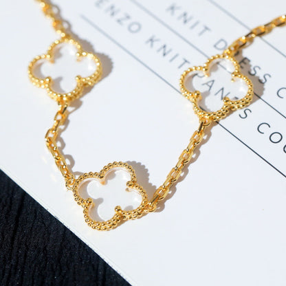[Rose Tomorrow]CLOVER 5 MOTIF ROCK CRYSTAL BRACELET