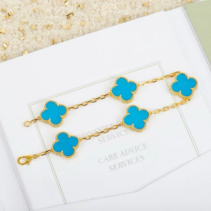 [Rose Tomorrow] CLOVER 5 MOTIF TURQUOISE BRACELET COLLECTION