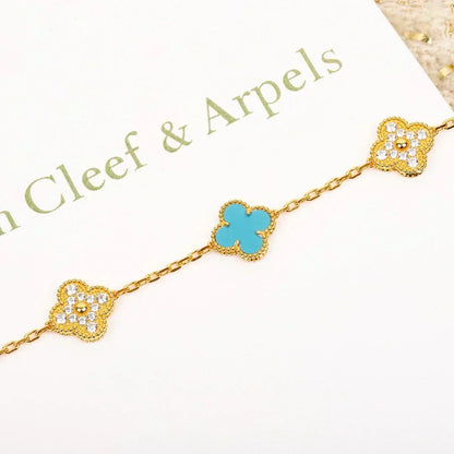 [Rose Tomorrow] CLOVER 5 MOTIF TURQUOISE BRACELET COLLECTION