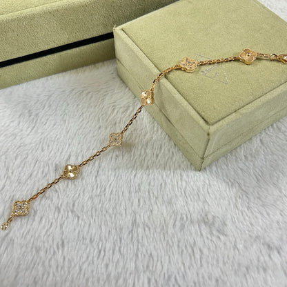 [Rose Tomorrow]CLOVER 6 MOTIF DIAMOND LASER BRACELET