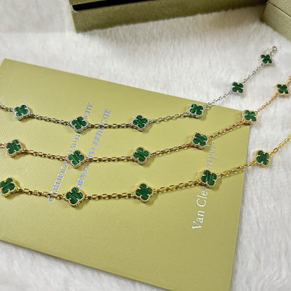 [Rose Tomorrow]CLOVER 6 MOTIF MALACHITE BRACELET