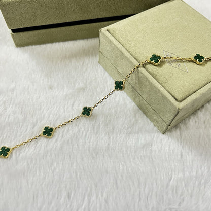 [Rose Tomorrow]CLOVER 6 MOTIF MALACHITE BRACELET