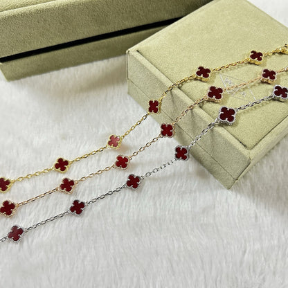 [Rose Tomorrow]CLOVER 6 MOTIF RED AGATE BRACELET