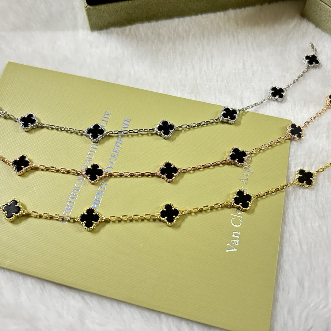 [Rose Tomorrow]CLOVER 6 MOTIF  ONYXS BRACELET