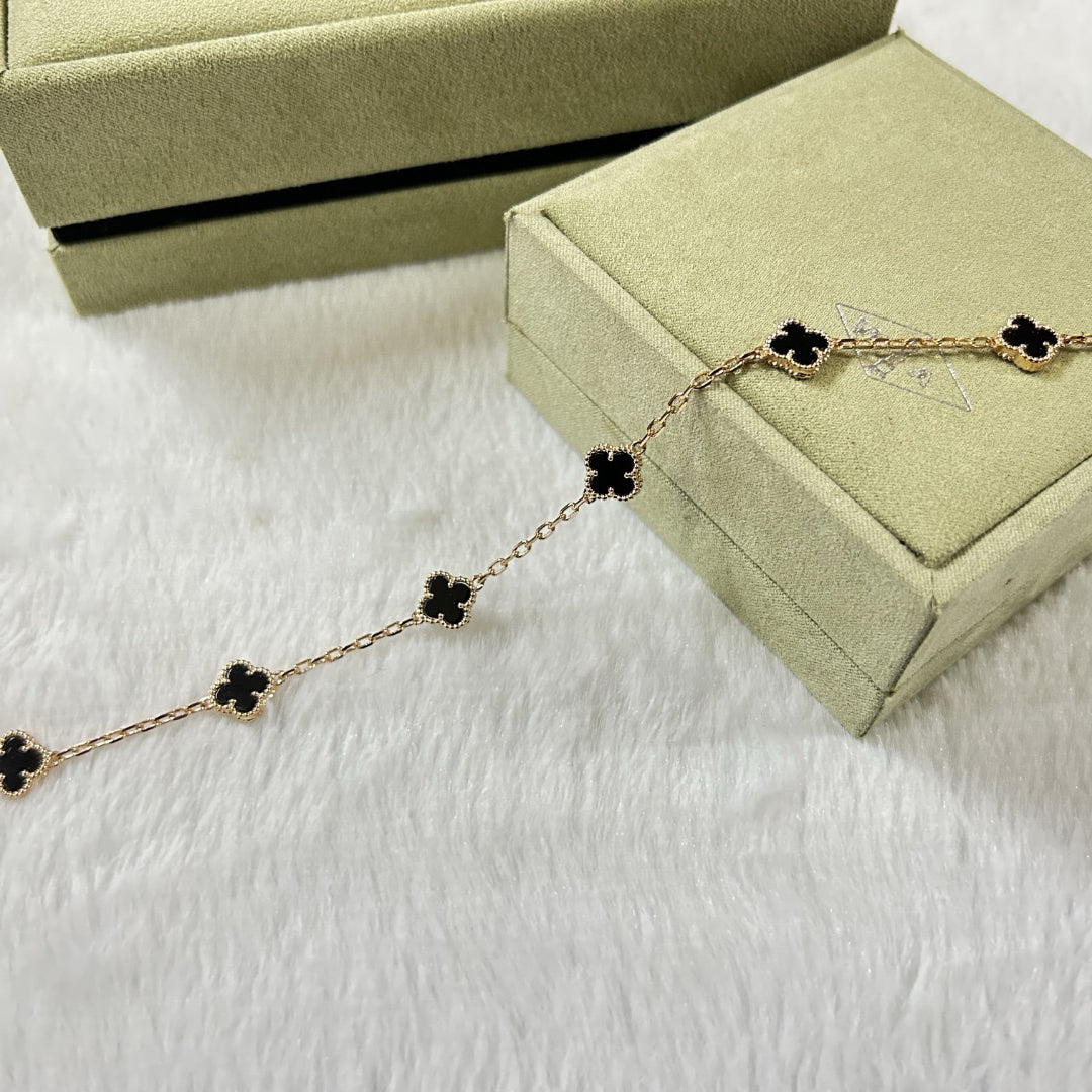 [Rose Tomorrow]CLOVER 6 MOTIF  ONYXS BRACELET