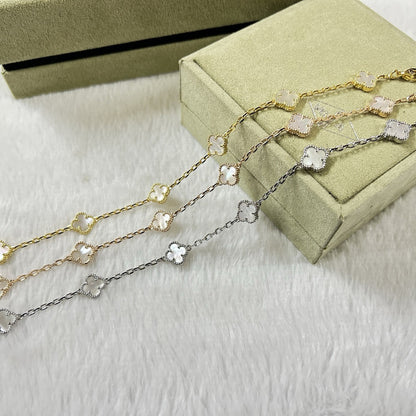 [Rose Tomorrow]CLOVER 6 MOTIF WHITE MOP BRACELET