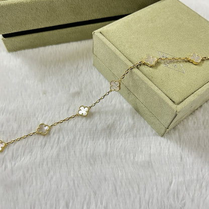 [Rose Tomorrow]CLOVER 6 MOTIF WHITE MOP BRACELET