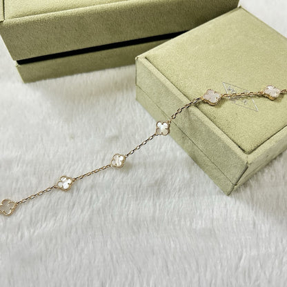 [Rose Tomorrow]CLOVER 6 MOTIF WHITE MOP BRACELET
