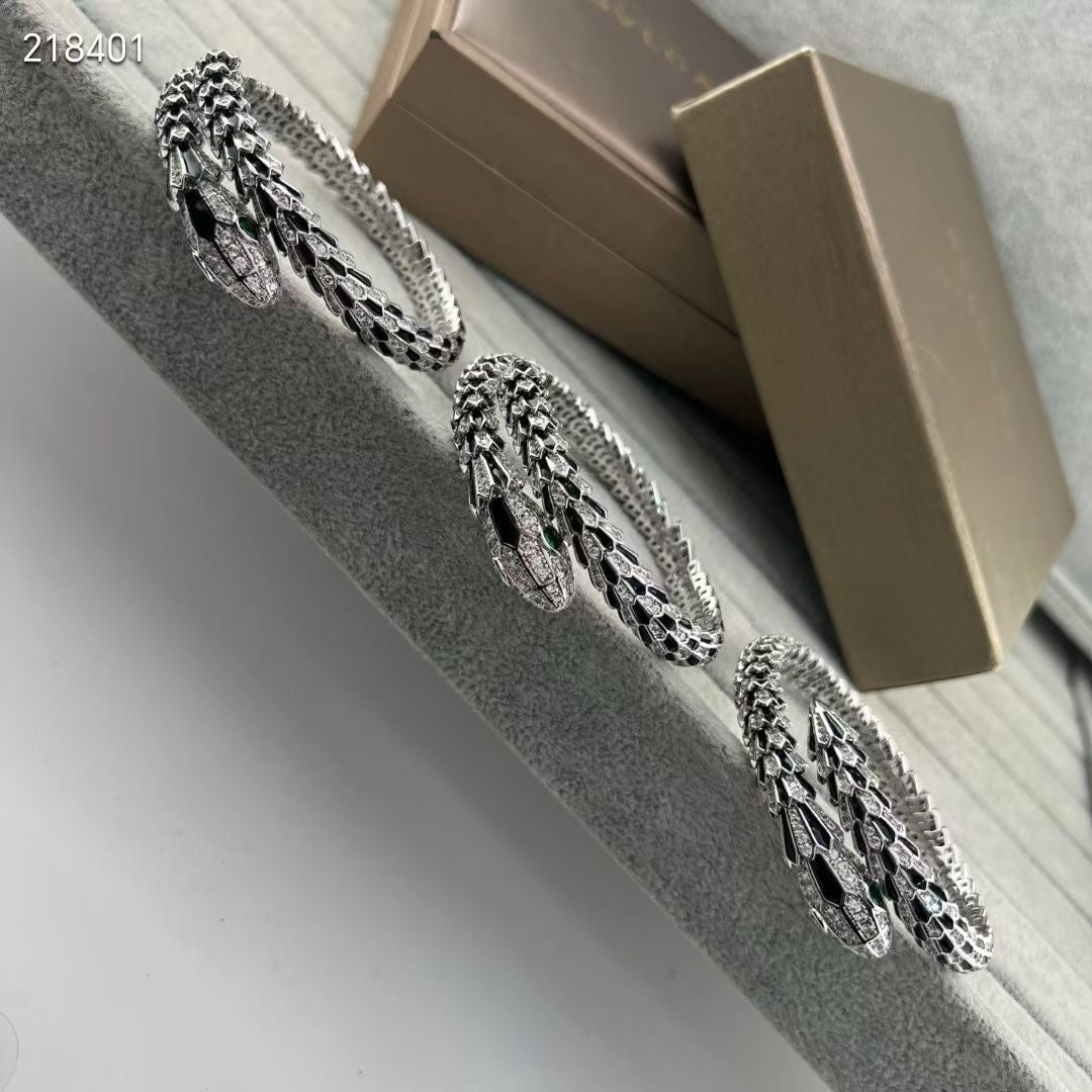 [Rose Tomorrow】NEW OBSIDIAN & DIAMOND SERPENT BRACELET