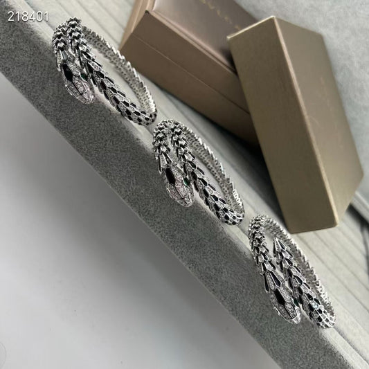 [Rose Tomorrow】NEW OBSIDIAN & DIAMOND SERPENT BRACELET