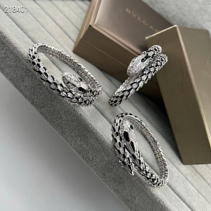 [Rose Tomorrow】NEW OBSIDIAN & DIAMOND SERPENT BRACELET