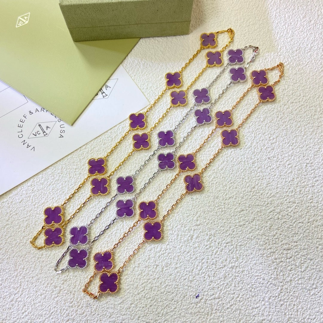 [Rose Tomorrow Jewelry]CLOVER 10 MOTIFS  PURPLE VIOLET  NECKLACE