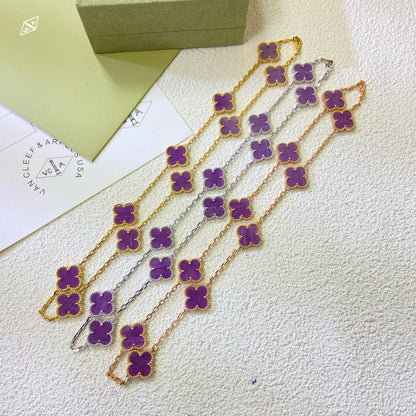[Rose Tomorrow Jewelry]CLOVER 10 MOTIFS  PURPLE VIOLET  NECKLACE