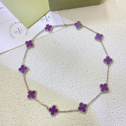 [Rose Tomorrow Jewelry]CLOVER 10 MOTIFS  PURPLE VIOLET  NECKLACE