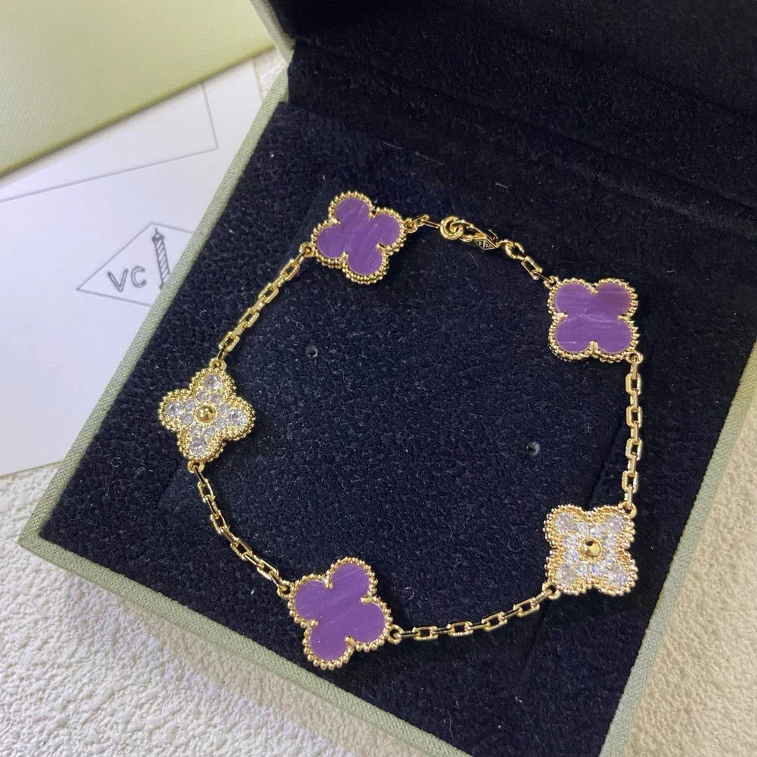[Rose Tomorrow] CLOVER 5 MOTIF VIOLET BRACELET COLLECTION