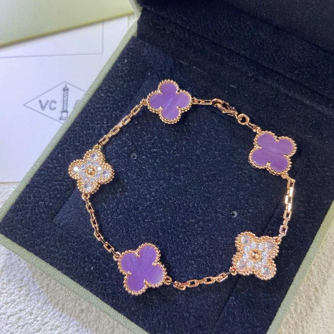 [Rose Tomorrow] CLOVER 5 MOTIF VIOLET BRACELET COLLECTION