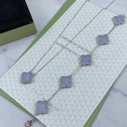 [Rose Tomorrow] CLOVER 5 MOTIF PURPLE CHALCEDONY BRACELET COLLECTION