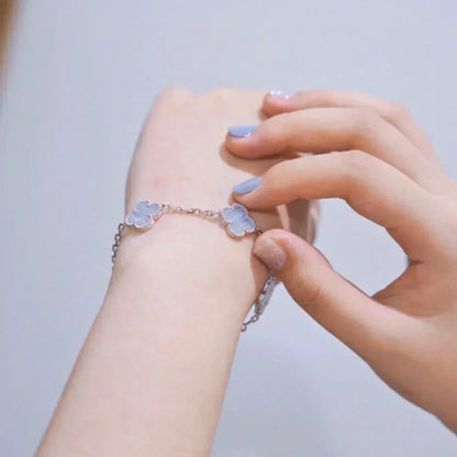 [Rose Tomorrow] CLOVER 5 MOTIF PURPLE CHALCEDONY BRACELET COLLECTION