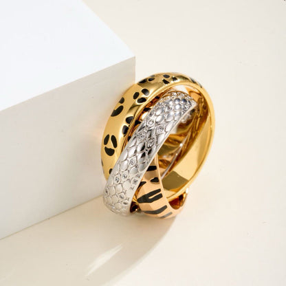 [Rose Tomorrow]TRINITY  RING LEOPARD PRINT