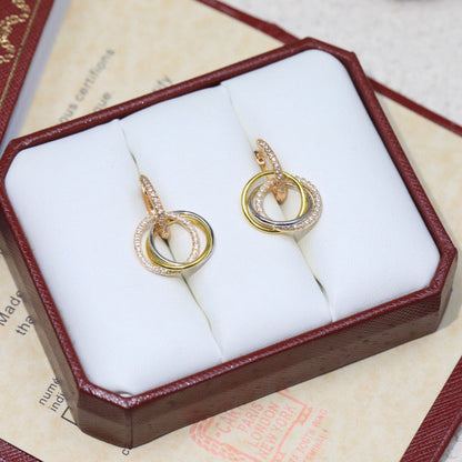 [Rose Tomorrow]TRINITY HALF DIAMOND  EARRINGS