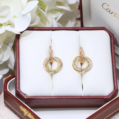 [Rose Tomorrow]TRINITY HALF DIAMOND  EARRINGS