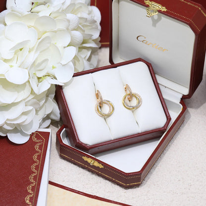 [Rose Tomorrow]TRINITY HALF DIAMOND  EARRINGS