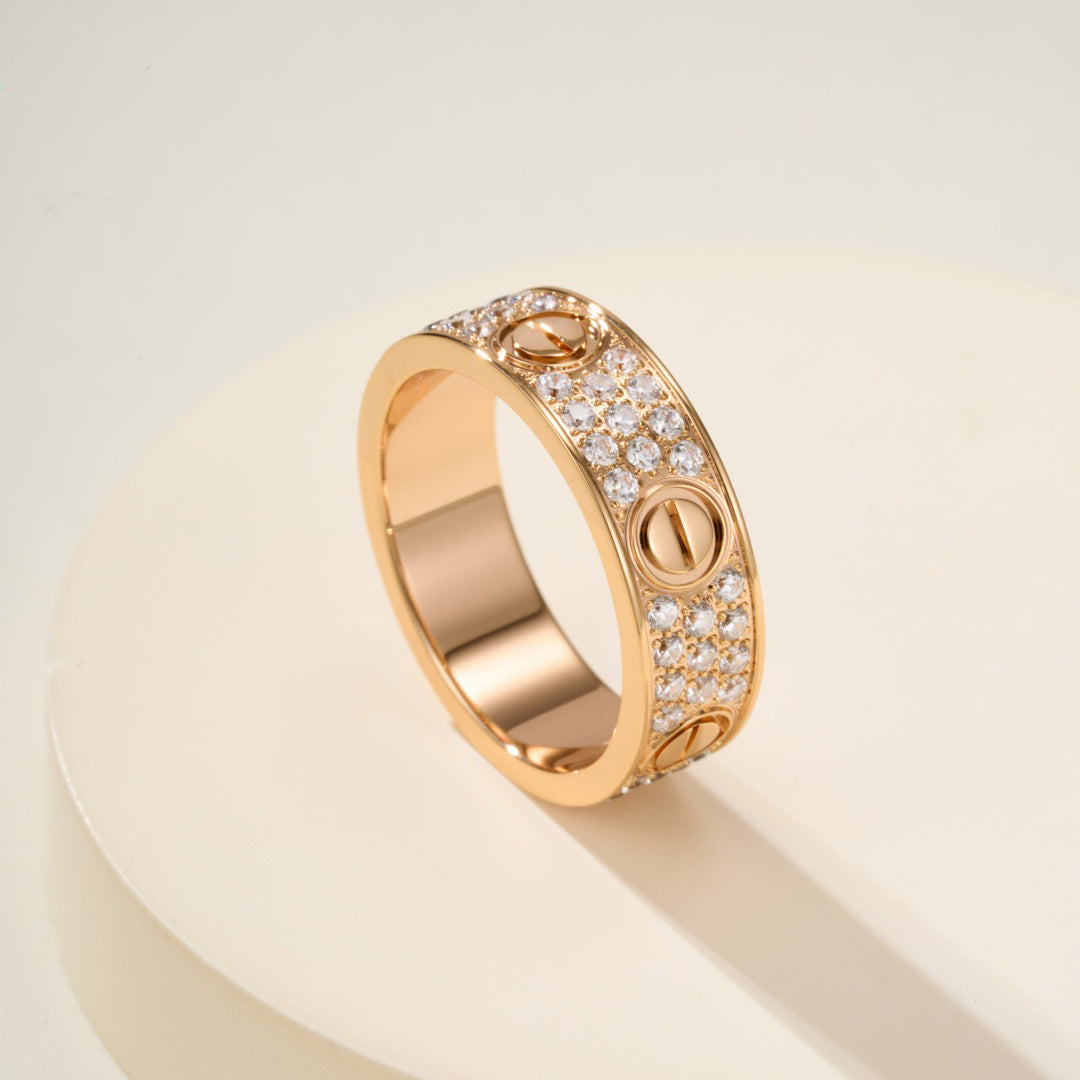 [Rose Tomorrow]LOVE RING 5.5MM DIAMONDS PAVED