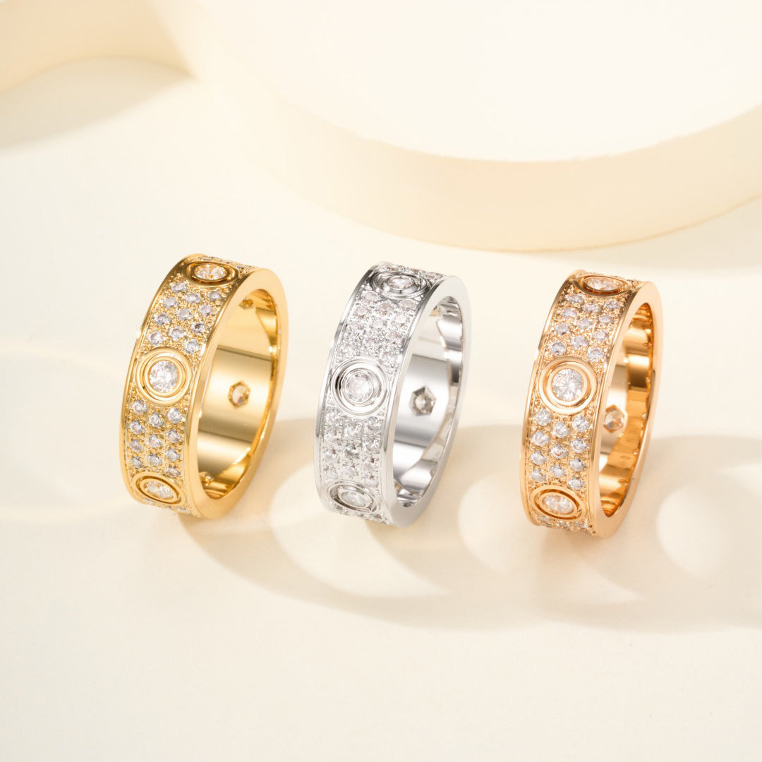 [Rose Tomorrow]LOVE 5.5MM FULL-PAVE 6-DIAMOND RING