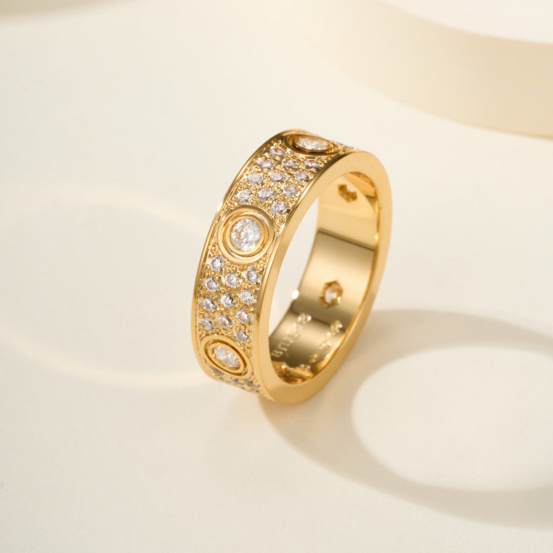 [Rose Tomorrow]LOVE 5.5MM FULL-PAVE 6-DIAMOND RING