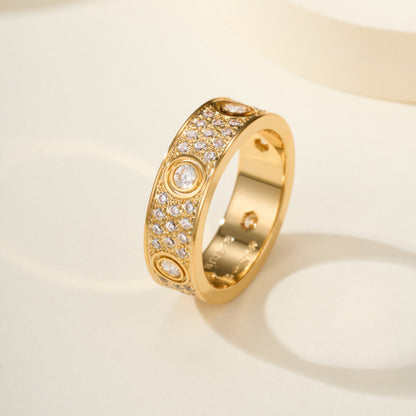 [Rose Tomorrow]LOVE 5.5MM FULL-PAVE 6-DIAMOND RING
