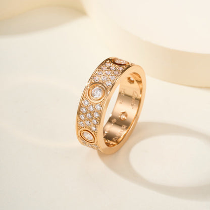 [Rose Tomorrow]LOVE 5.5MM FULL-PAVE 6-DIAMOND RING