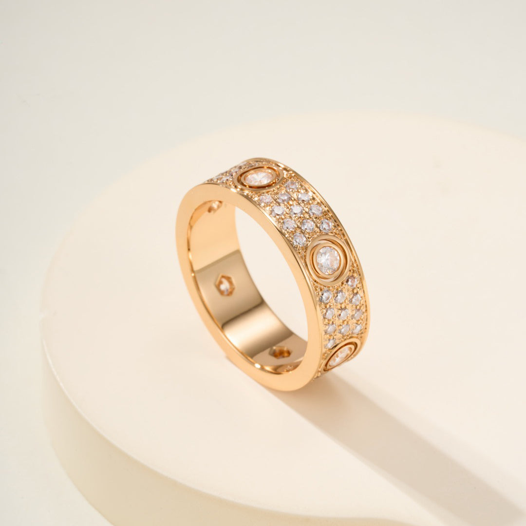 [Rose Tomorrow]LOVE 5.5MM FULL-PAVE 6-DIAMOND RING