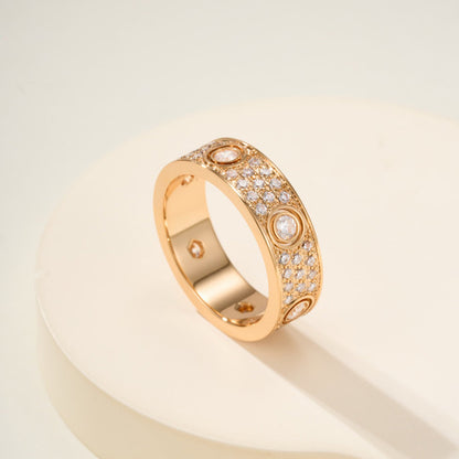 [Rose Tomorrow]LOVE 5.5MM FULL-PAVE 6-DIAMOND RING