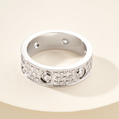 [Rose Tomorrow]LOVE 5.5MM FULL-PAVE 6-DIAMOND RING