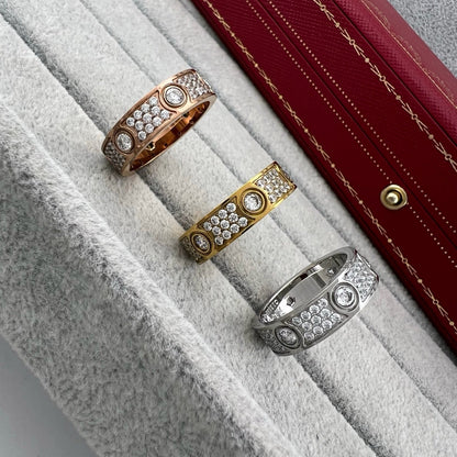 [Rose Tomorrow]LOVE 5.5MM FULL-PAVE 6-DIAMOND RING