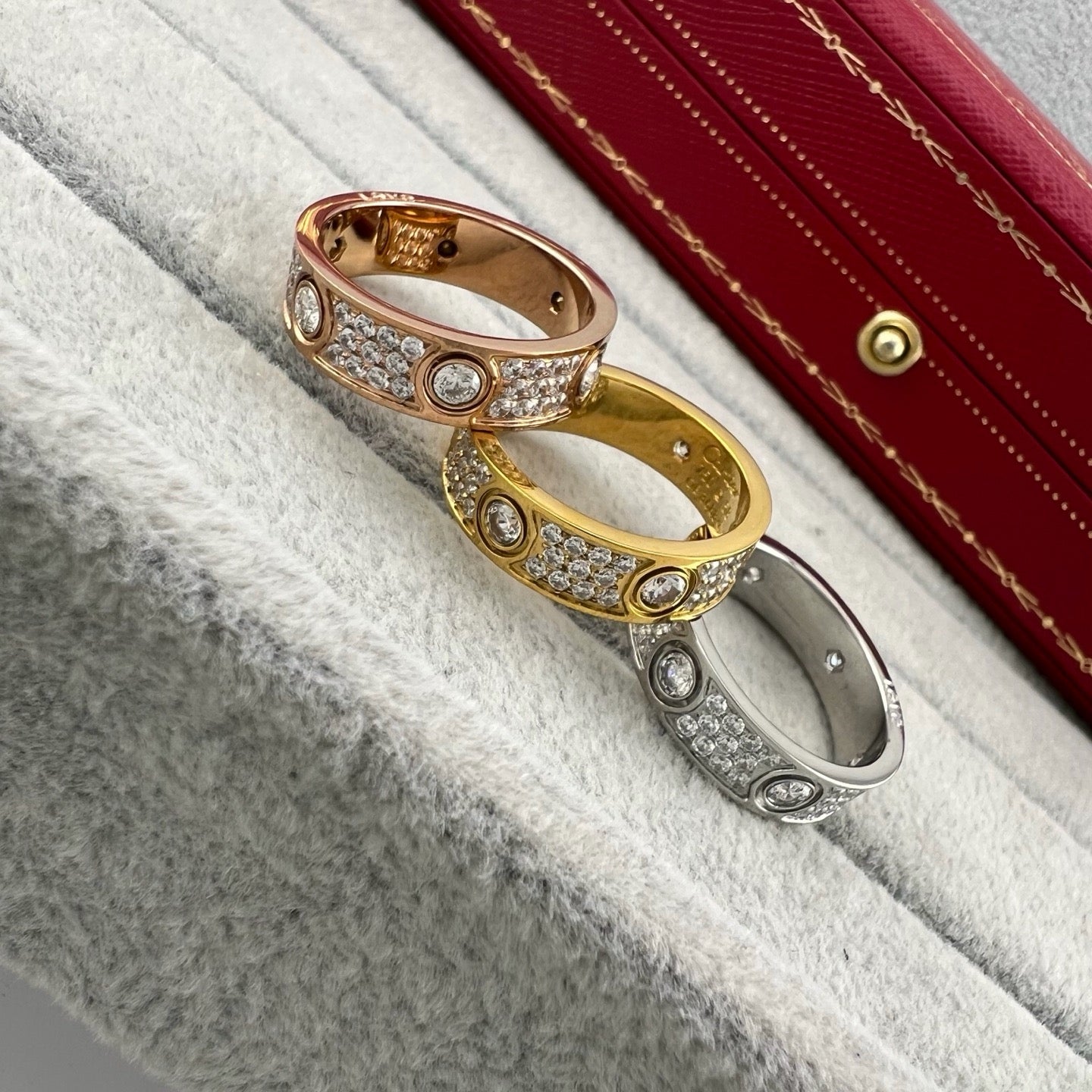 [Rose Tomorrow]LOVE 5.5MM FULL-PAVE 6-DIAMOND RING
