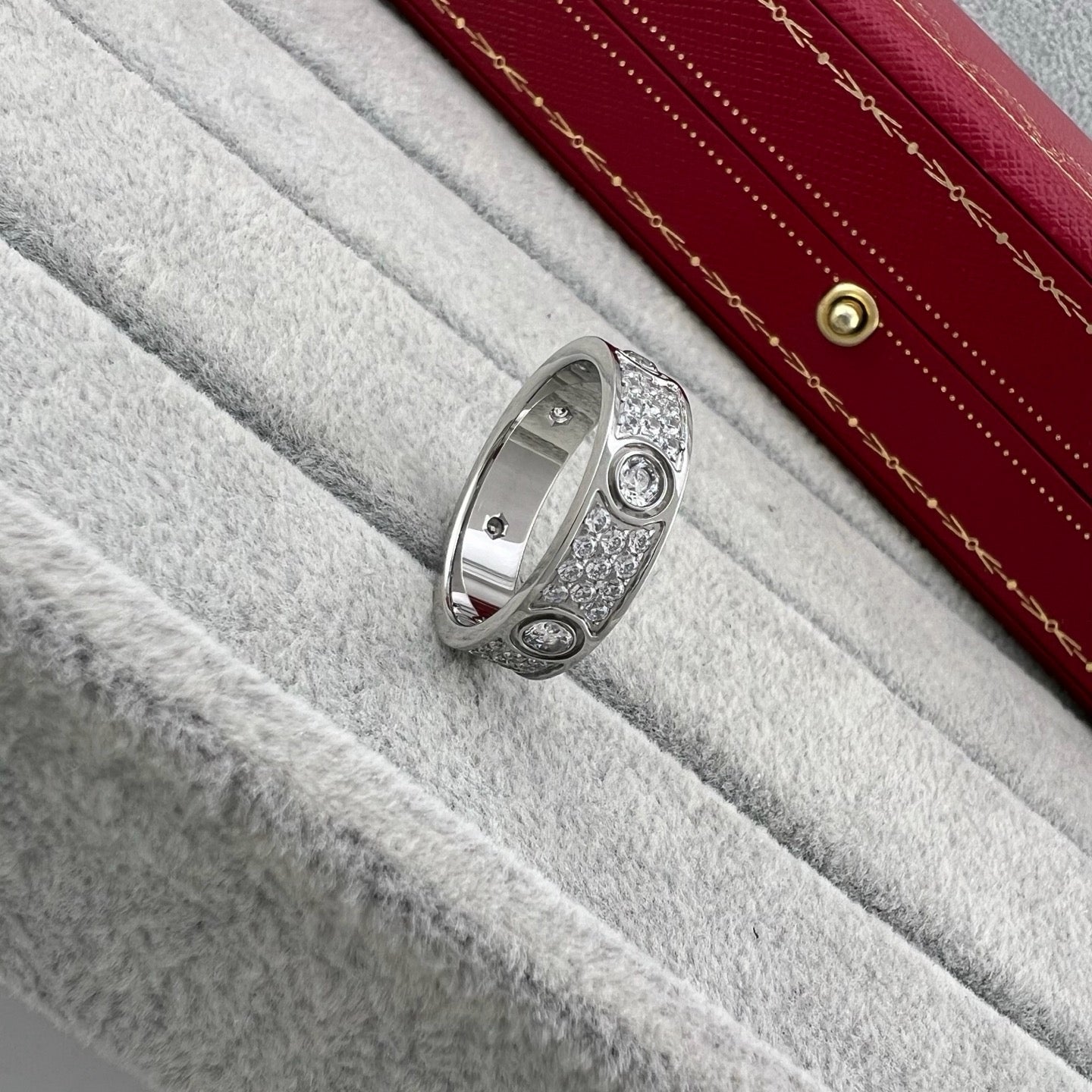 [Rose Tomorrow]LOVE 5.5MM FULL-PAVE 6-DIAMOND RING