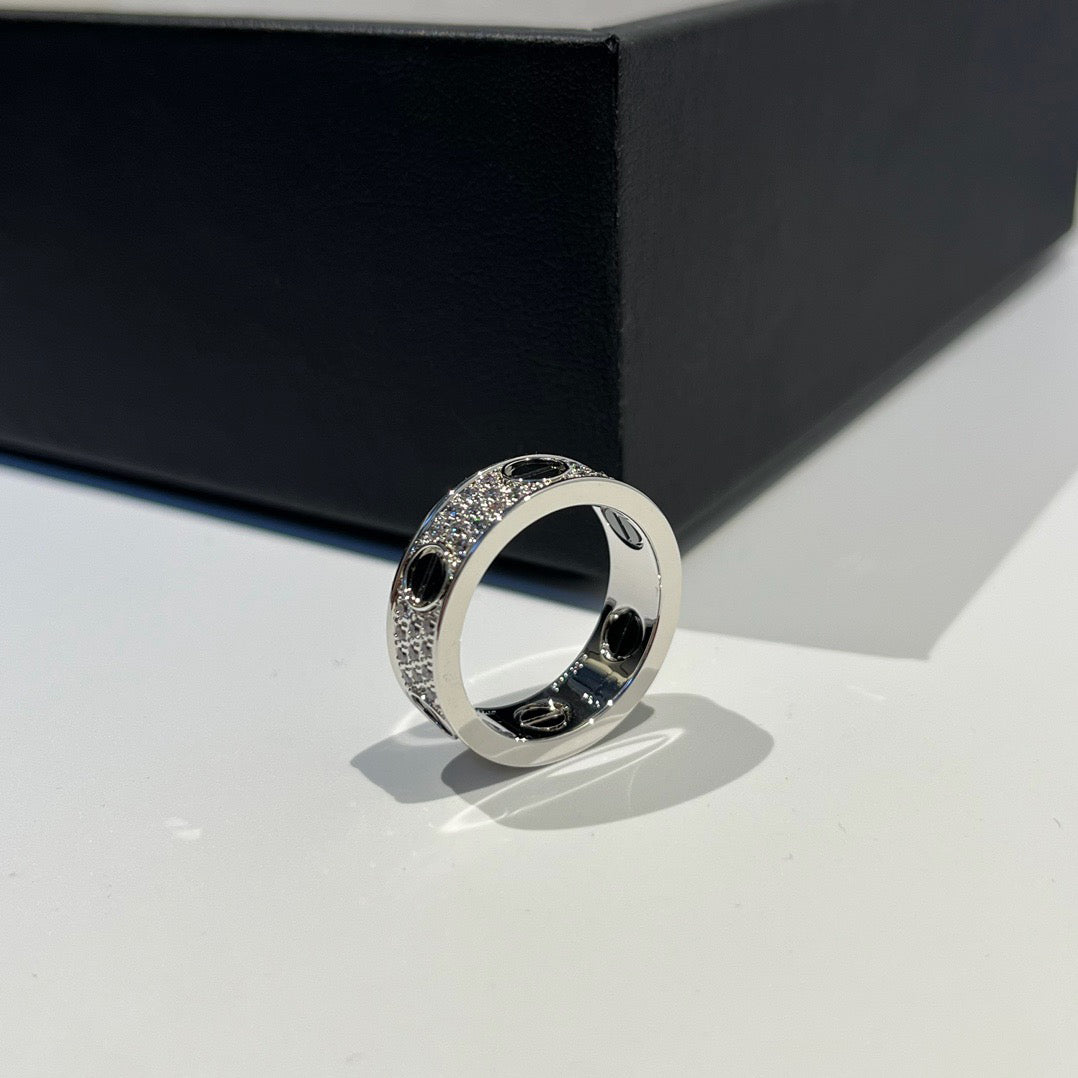 [Rose Tomorrow]LOVE RING 5.5MM DIAMONDS PAVED CERAMIC