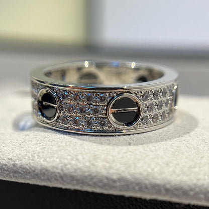 [Rose Tomorrow]LOVE RING 5.5MM DIAMONDS PAVED CERAMIC