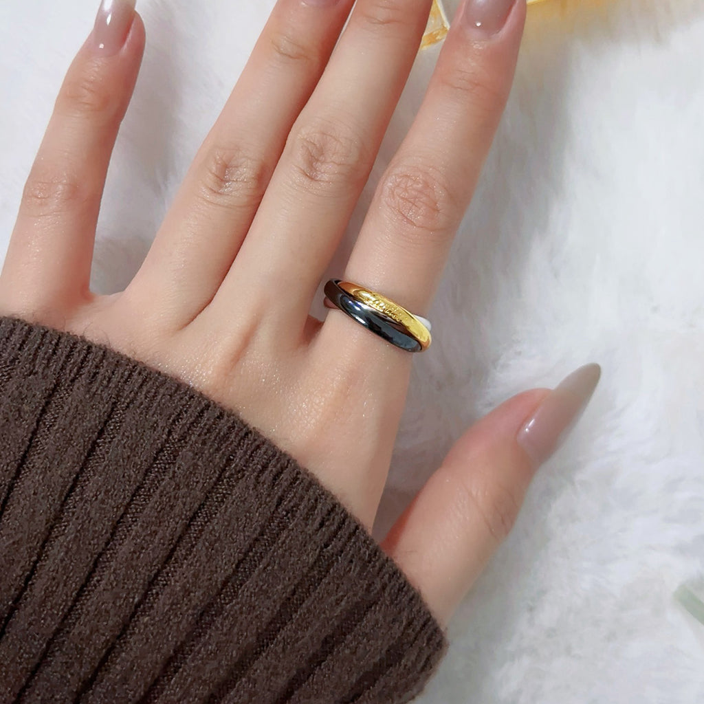 [Rose Tomorrow]TRINITY 3.2MM RING BLACK CERAMIC