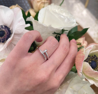 [Rose Tomorrow]JUSTE 1.8MM HALF DIAMOND RING