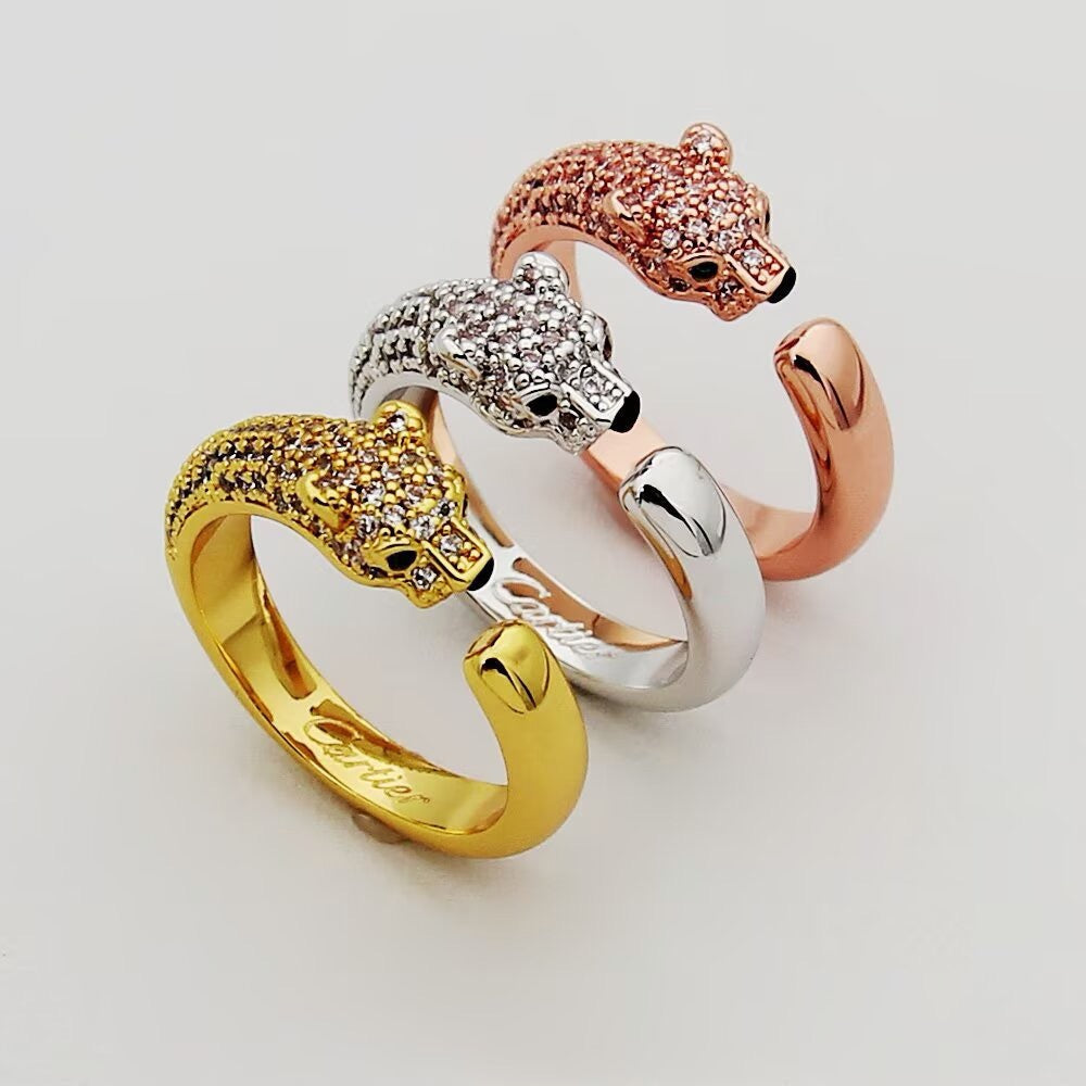 [Rose Tomorrow]PANTHERE HALF DIAMOND SMALL RING