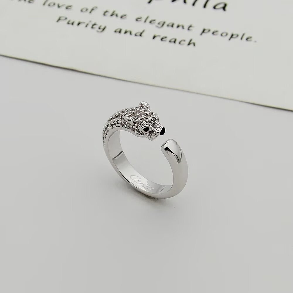[Rose Tomorrow]PANTHERE HALF DIAMOND SMALL RING