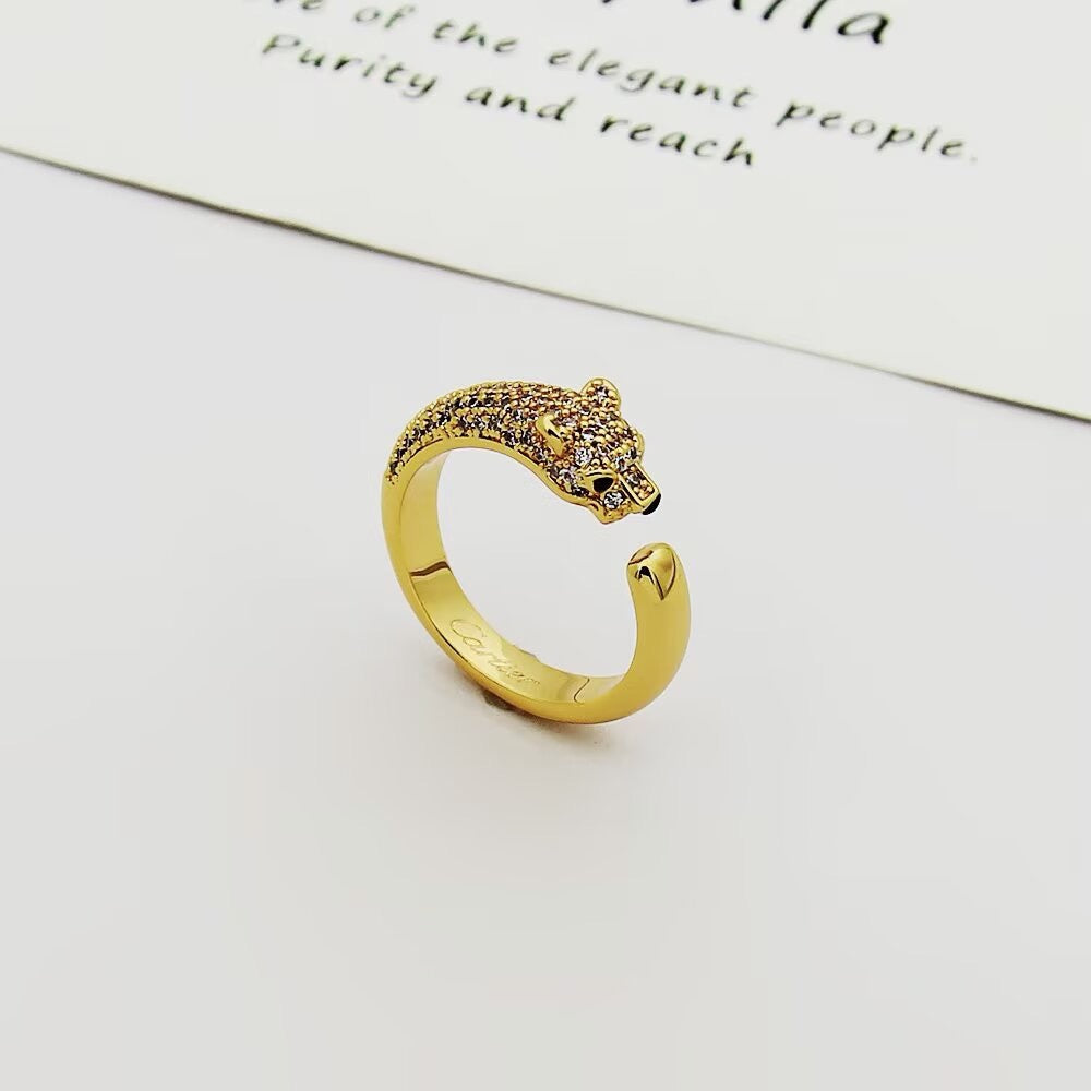 [Rose Tomorrow]PANTHERE HALF DIAMOND SMALL RING