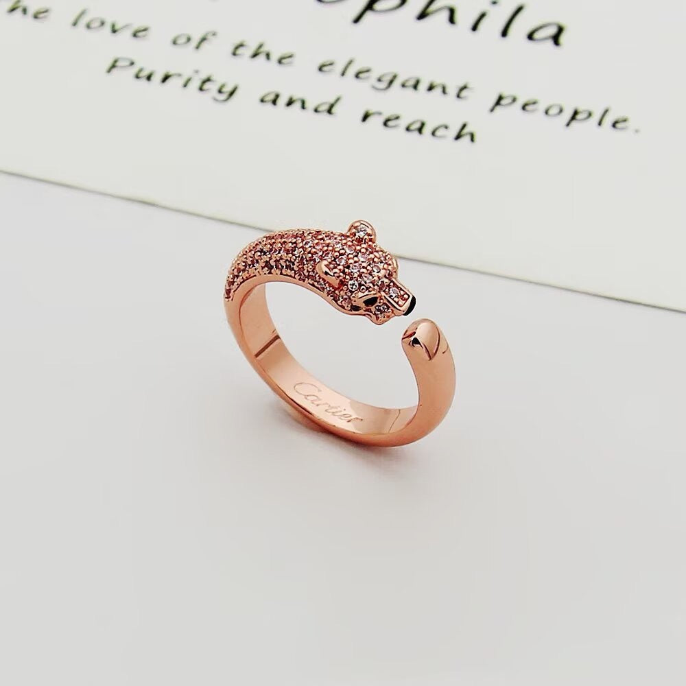 [Rose Tomorrow]PANTHERE HALF DIAMOND SMALL RING