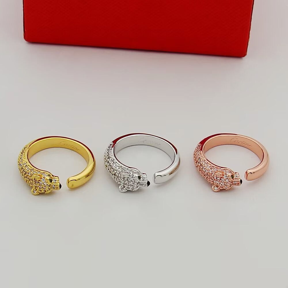 [Rose Tomorrow]PANTHERE HALF DIAMOND SMALL RING