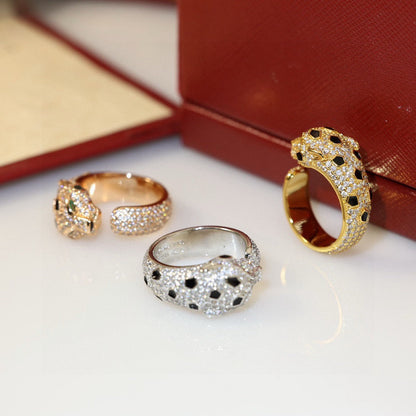 [Rose Tomorrow]PANTHERE SPOTTED FULL DIAMOND MEDIUM RING