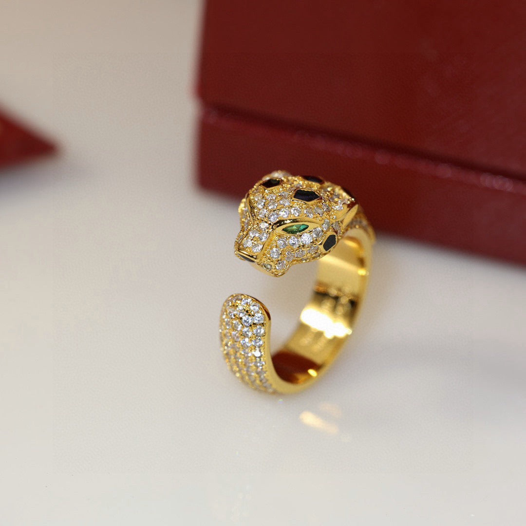 [Rose Tomorrow]PANTHERE SPOTTED FULL DIAMOND MEDIUM RING