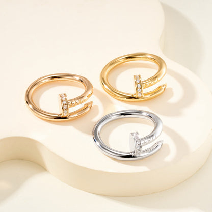 [Rose Tomorrow]JUSTE RING 2.6MM HALF DIAMOND